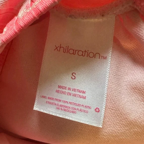 EUC Xhilaration Pink and Cream Sports Bra with Racerback Design - Picture 3 of 3